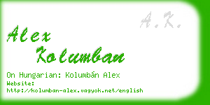 alex kolumban business card